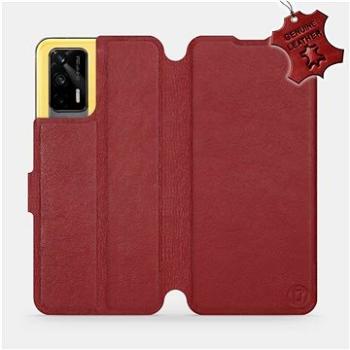 Kožené Flip pouzdro na mobil Realme GT 5G - Tmavě červené -  Dark Red Leather (5903516668083)