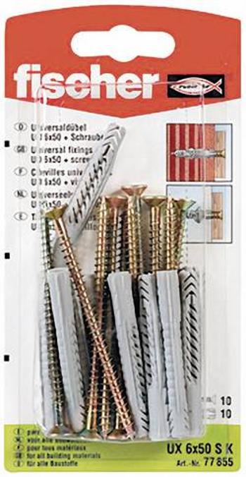 Univerzální hmoždinka Fischer UX 6 x 50 SK 77855, Vnější délka 50 mm, Vnější Ø 6 mm, 10 ks