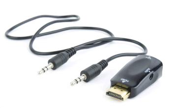 C-TECH adaptér HDMI na VGA + Audio, M/F