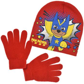 Chlapecká čepice a rukavice PAW PATROL červená Velikost: 52 cm
