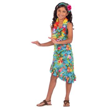 Amscan Dětský kostým - Havaj modrý dívka Velikost - děti: 10 - 12 let