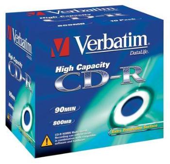 VERBATIM CD-R(10-Pack)Jewel/EP/DL/40x/90min/800MB