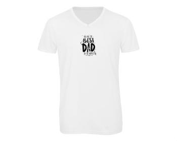 Pánské triko s výstřihem do V The best dad in the world