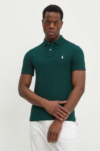 Bavlněné polo tričko Ralph Lauren zelená barva, 710536856