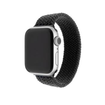 Fixed Elastický nylonový řemínek Nylon Strap pro Apple Watch 42/44/45mm černý velikost L