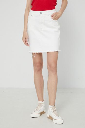 Džínová sukně Medicine bílá barva, mini