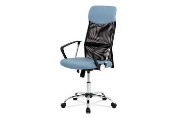 Autronic KA-E301 BLUE Kancelářská židle, houpací mech., modrá látka + černá MESH, kovový kříž