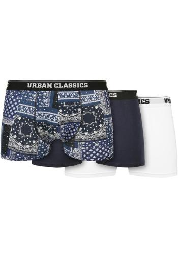 Urban Classics Organic Boxer Shorts 3-Pack bandana navy+navy+white - S