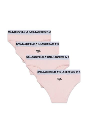 Dětské kalhotky Karl Lagerfeld (4-kusy) růžová barva