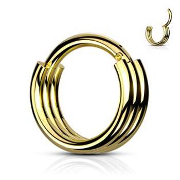 Šperky4U Zlacený piercing kruh segment - K01056GD-1208
