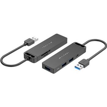 Vention USB 3.0 to 3x USB / TF / SD / Micro USB-B HUB 0.15M Black ABS Type (CHVBB)