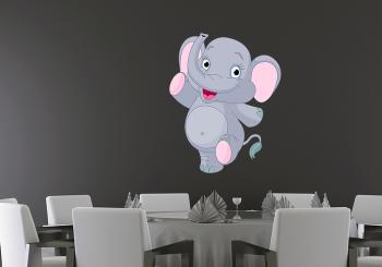 IMPAR Samolepka na zeď Pochodující slon (Velikost: 100 x 80 cm)