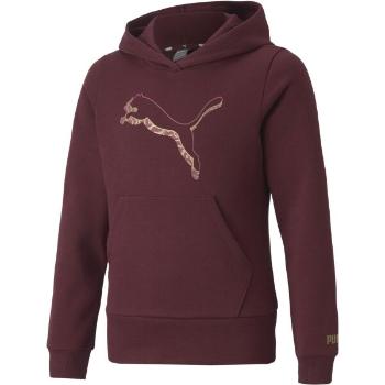 Puma ALPHA HOODIE FL G Dívčí mikina, vínová, velikost 140