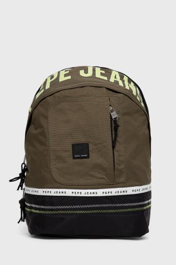 Batoh Pepe Jeans Smith Backpack pánský, zelená barva, velký, s potiskem