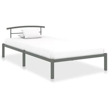 Rám postele šedý kov 100x200 cm (284663)