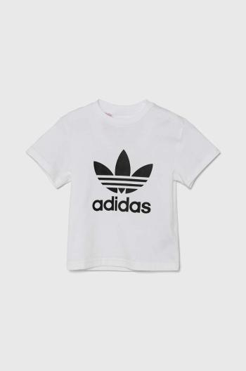 Dětské bavlněné tričko adidas Originals TREFOIL TEE bílá barva, s potiskem, JE0518