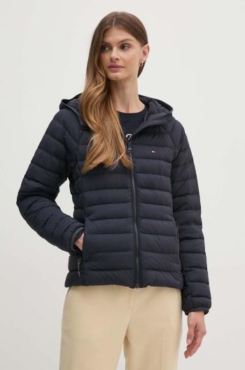 Péřová bunda Tommy Hilfiger dámská, tmavomodrá barva, přechodná, WW0WW42350