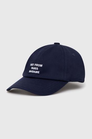 Bavlněná baseballová čepice Drôle de Monsieur La Casquette Slogan tmavomodrá barva, s aplikací, PERM-CP151-CO138-NY