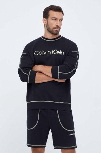 Bavlněná mikina Calvin Klein Underwear černá barva, s potiskem