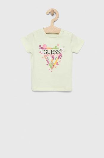 Kojenecké tričko Guess tyrkysová barva