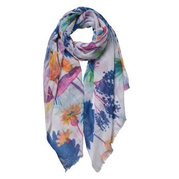 Pestrobarevný šátek s motivem květin - 70*180 cm JZSC0547BL