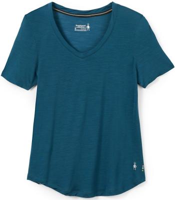 Smartwool W MERINO SPORT 120 V-NECK SHORT SLEEVE twilight blue Velikost: XS