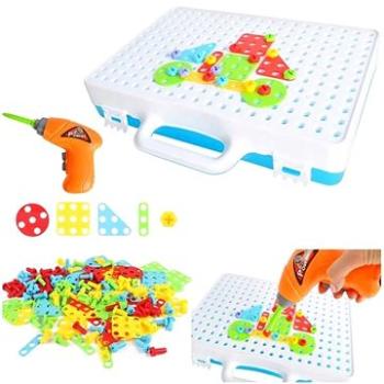 ISO 9427 Mozaika dětské puzzle plastové bloky + šroubovák (8770)