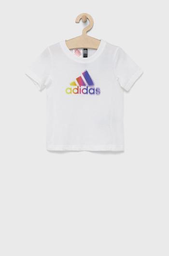 Dětské tričko adidas Performance HE0039 bílá barva
