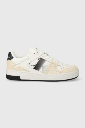 Sneakers boty Calvin Klein Jeans BASKET CUPSOLE LACE MIX NBS SAT bílá barva, YW0YW01446