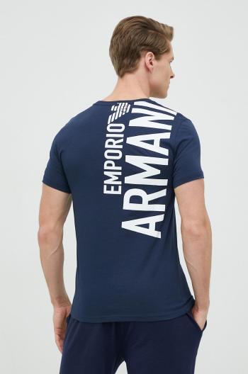 Bavlněné tričko Emporio Armani Underwear tmavomodrá barva
