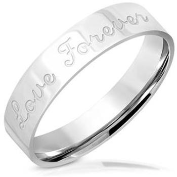 Šperky4U Pánský ocelový snubní prsten Love Forever OPR0108 - velikost 58 - OPR0108-57