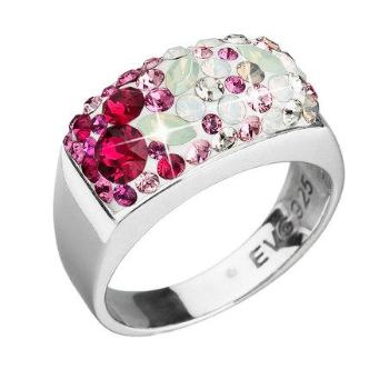 Stříbrný prsten s krystaly Swarovski mix barev červené 35014.3 sweet love, 54, Multicolor