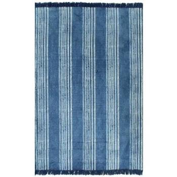 Koberec Kilim se vzorem bavlněný 120×180 cm modrý (246563)
