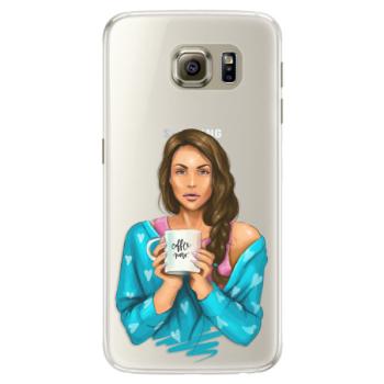 Silikonové pouzdro iSaprio - Coffe Now - Brunette - Samsung Galaxy S6 Edge