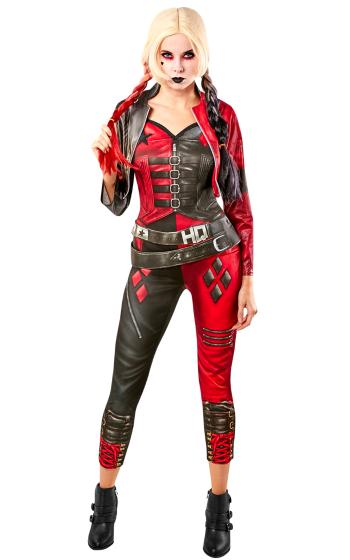 Rubies Dámský kostým - Overal Harley Quinn červeno/černý Velikost - dospělý: XS
