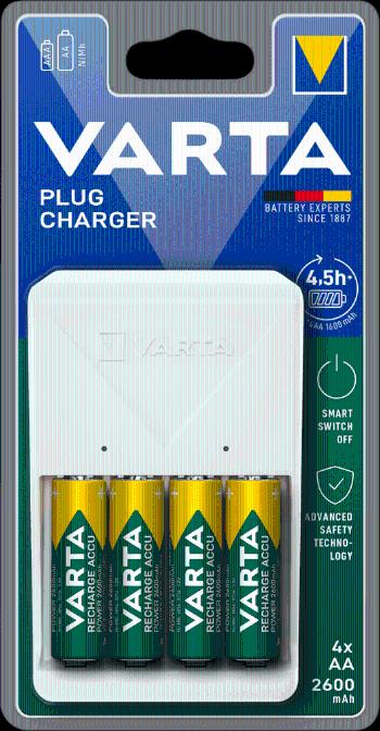 Varta nabíječka baterií Plug Charger včetně 4 AA 2600 mAh (57657101461)