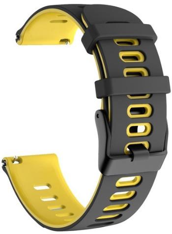 4wrist Silikonový řemínek pro Garmin 20 mm - Black/Yellow