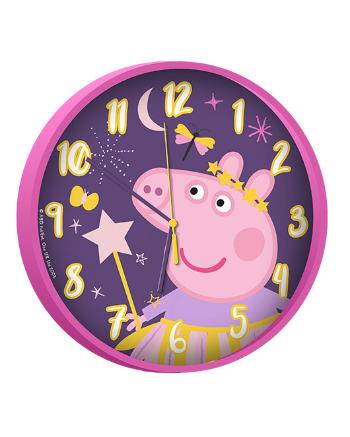 Euroswan Nástěnné hodiny - Peppa Pig růžovo-fialové