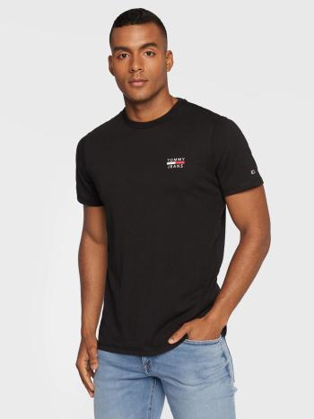 Tommy Jeans pánské černé tričko CHEST LOGO - L (BDS)