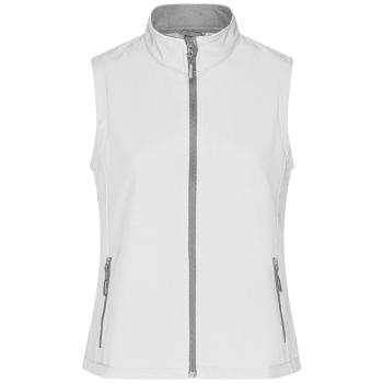 James & Nicholson Dámská softshellová vesta JN1127 - Bílá / bílá | XL