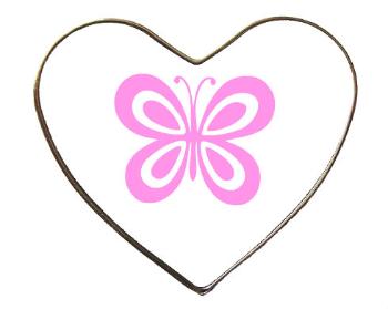 Magnet srdce kov Motýl