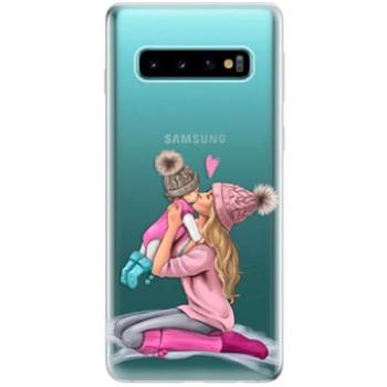 iSaprio Kissing Mom - Blond and Girl pro Samsung Galaxy S10 (kmblogirl-TPU-gS10)
