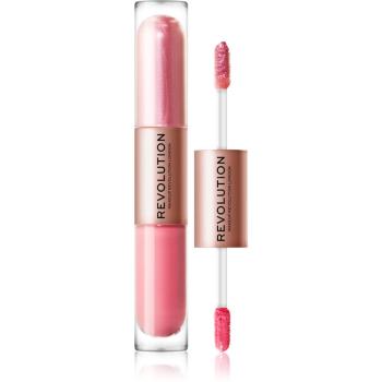 Makeup Revolution Double Up tekuté oční stíny 2 v 1 odstín Blissful Pink 2x2,2 ml