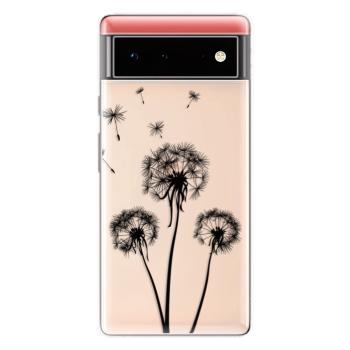 Odolné silikonové pouzdro iSaprio - Three Dandelions - black - Google Pixel 6 5G