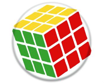 3D samolepky kruh - 5 kusů Rubikova kostka