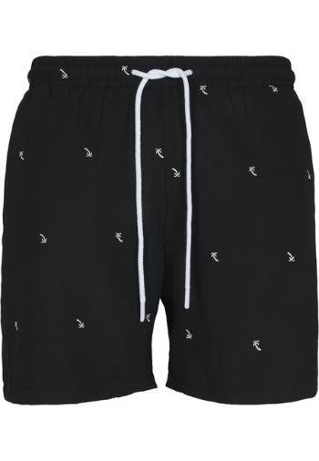Urban Classics Embroidery Swim Shorts black/palmtree - M