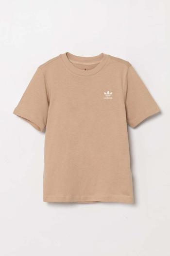 Dětské bavlněné tričko adidas Originals TEE béžová barva, s aplikací, IX5263