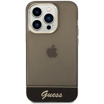 Guess PC/TPU Camera Outline Translucent Zadní Kryt pro iPhone 14 Pro Max Black (GUHCP14XHGCOK)