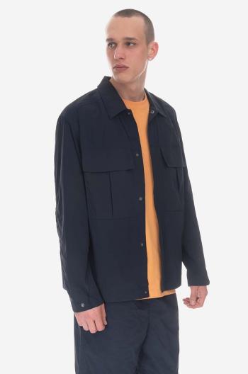 Bunda Wood Wood Lennon Nylon Overshirt 12315301-5066 NAVY pánská, tmavomodrá barva, přechodná