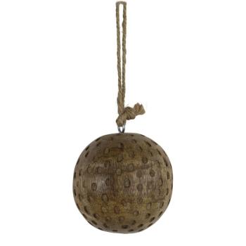 Dekorační dřevěná koule s vyrytými tečkami - Ø 7cm CIDBHS7